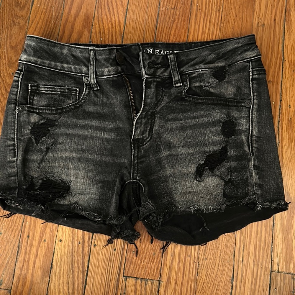 Black Wash American Eagle Jean Shorts